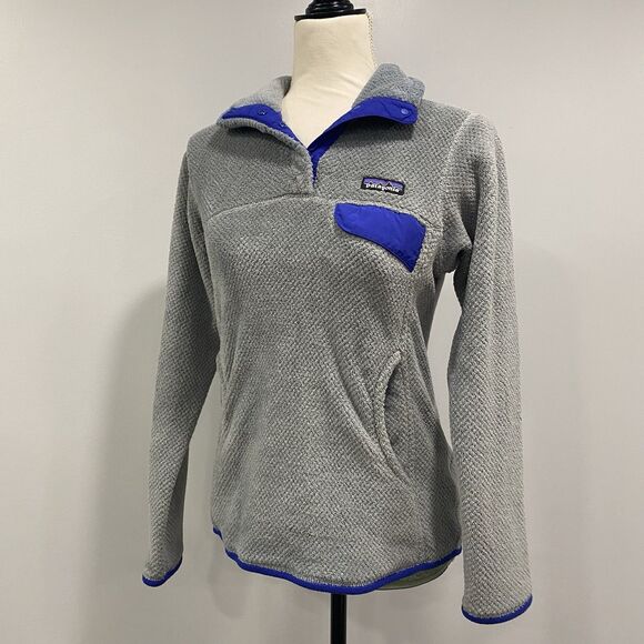 PATAGONIA S Women's Gray Re-Tool Snap-T Polartec Thermal Plush Fleece Pullover - Picture 3 of 16